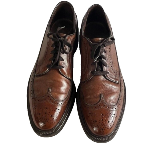 Allen Edmonds Shoes Mens 10A Brown Leather Longwingtip Brogue MacNeil Oxfords main image 8